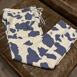 Beginning Boutique Blue and White Wide Leg Pants